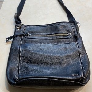 The Sak black soft pebble leather crossbody
